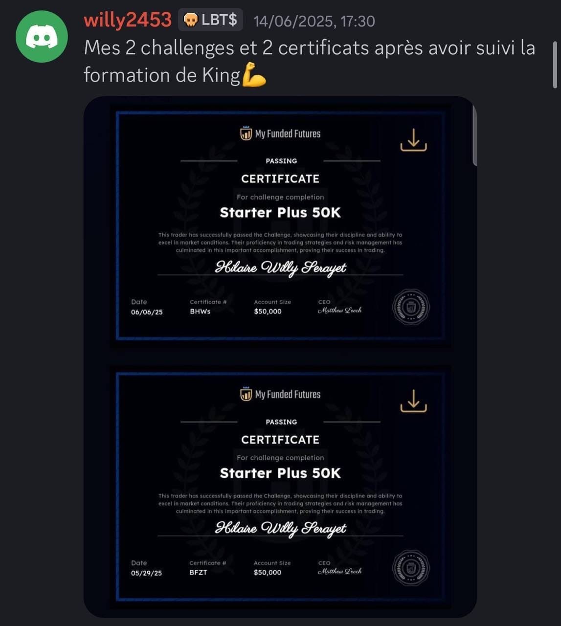 Retour membre LivePro — payout 11